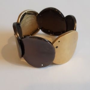 Bracelet bronze copper silver hammered disk